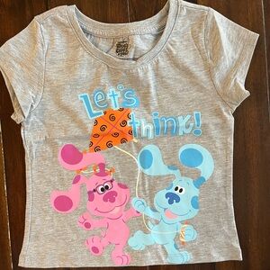 Nickelodeon Gray T-Shirt with Pink, Blue, and Orange Design